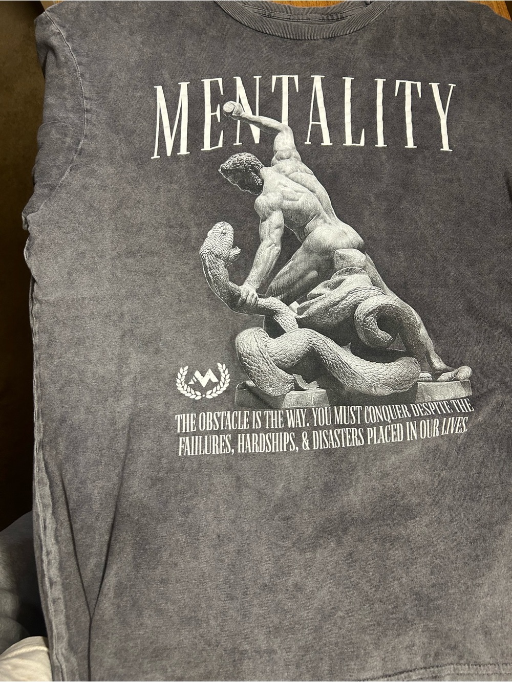 RVCA Gray MENTALITY Graphic Short Sleeve Tee